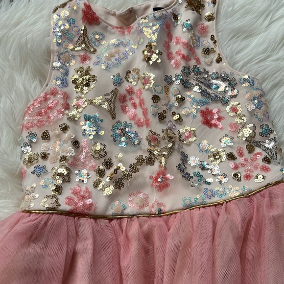 Girls Layered Dress with Tulle Skirt - Picture 2 of 5